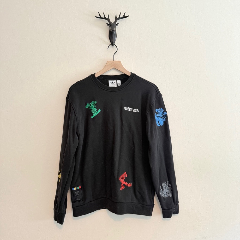 Adidas x Disney Men's Black Goofy Sweatshirt Size MMedium